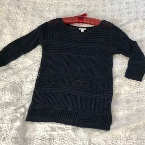 Navy Blue Crochet Top